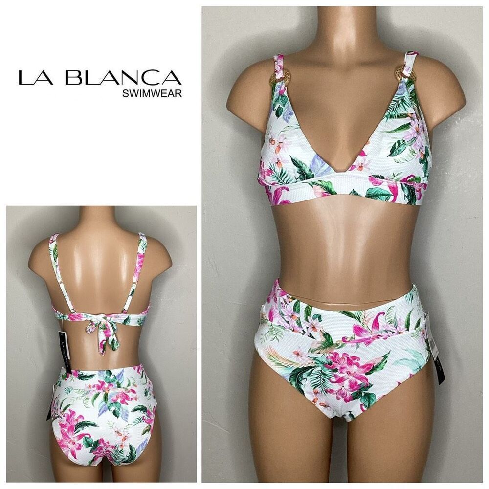 New. La Blanca tropical bikini set. 8-top/6-bottom. Retails $176